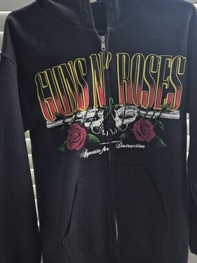 OTTO Black Zip Hoodie with Yellow and Pink Graphic